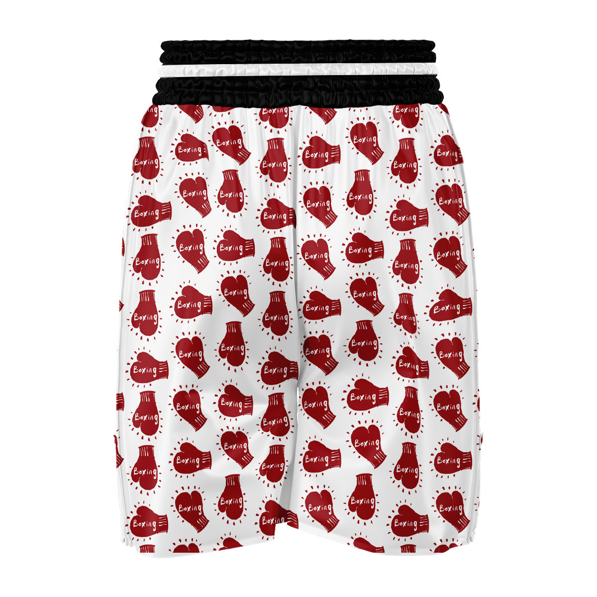 Red Boxing Vintage Print Pattern Boxing Shorts-grizzshop