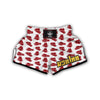 Red Boxing Vintage Print Pattern Muay Thai Boxing Shorts-grizzshop