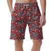 Red Chinese Dragon Floral Print Men's Shorts-grizzshop