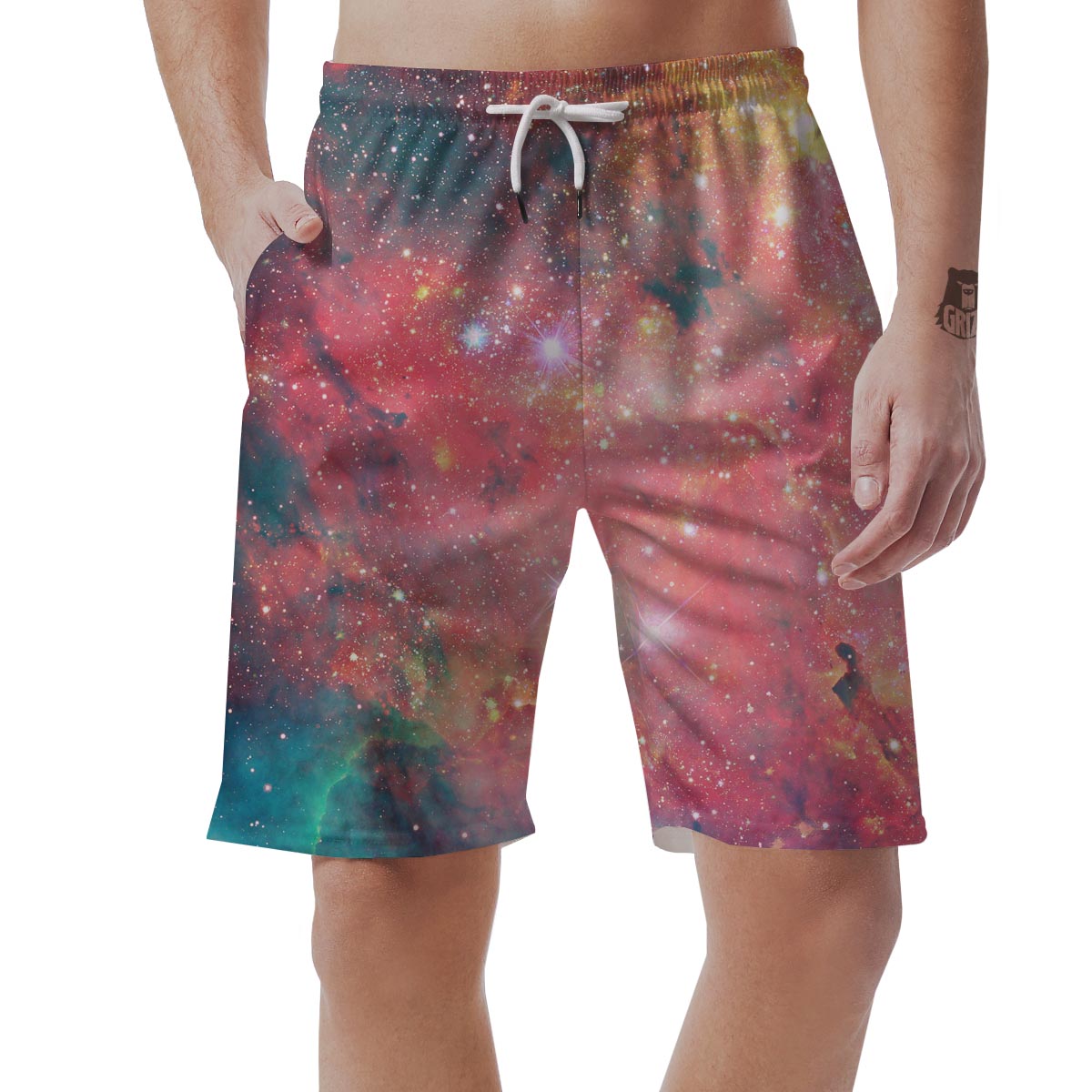 Red Cloud Galaxy Space Men's Shorts-grizzshop