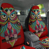 Red Colorful Owl Print Car Seat Covers-grizzshop