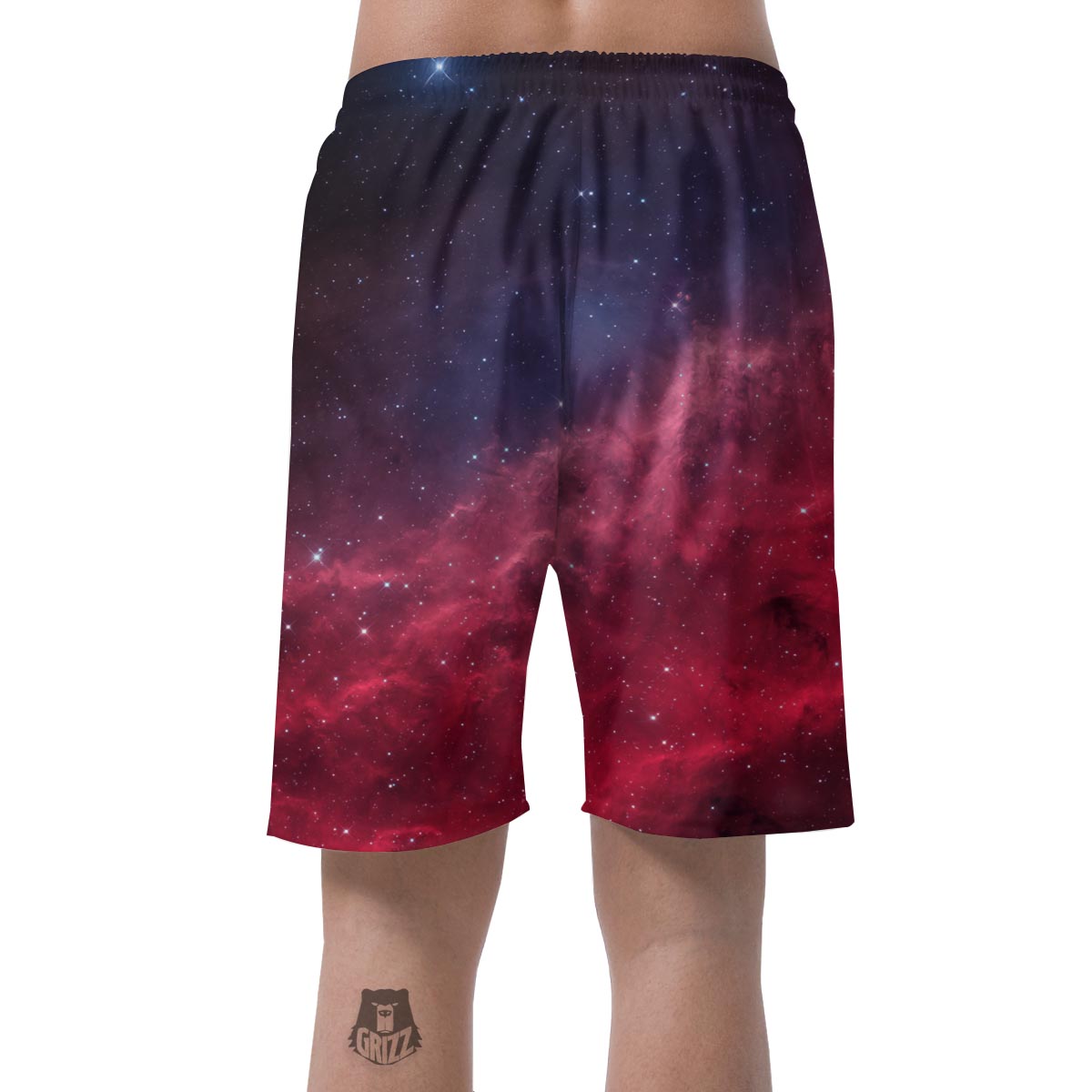 Red Cosmic Galaxy Space Men's Shorts-grizzshop