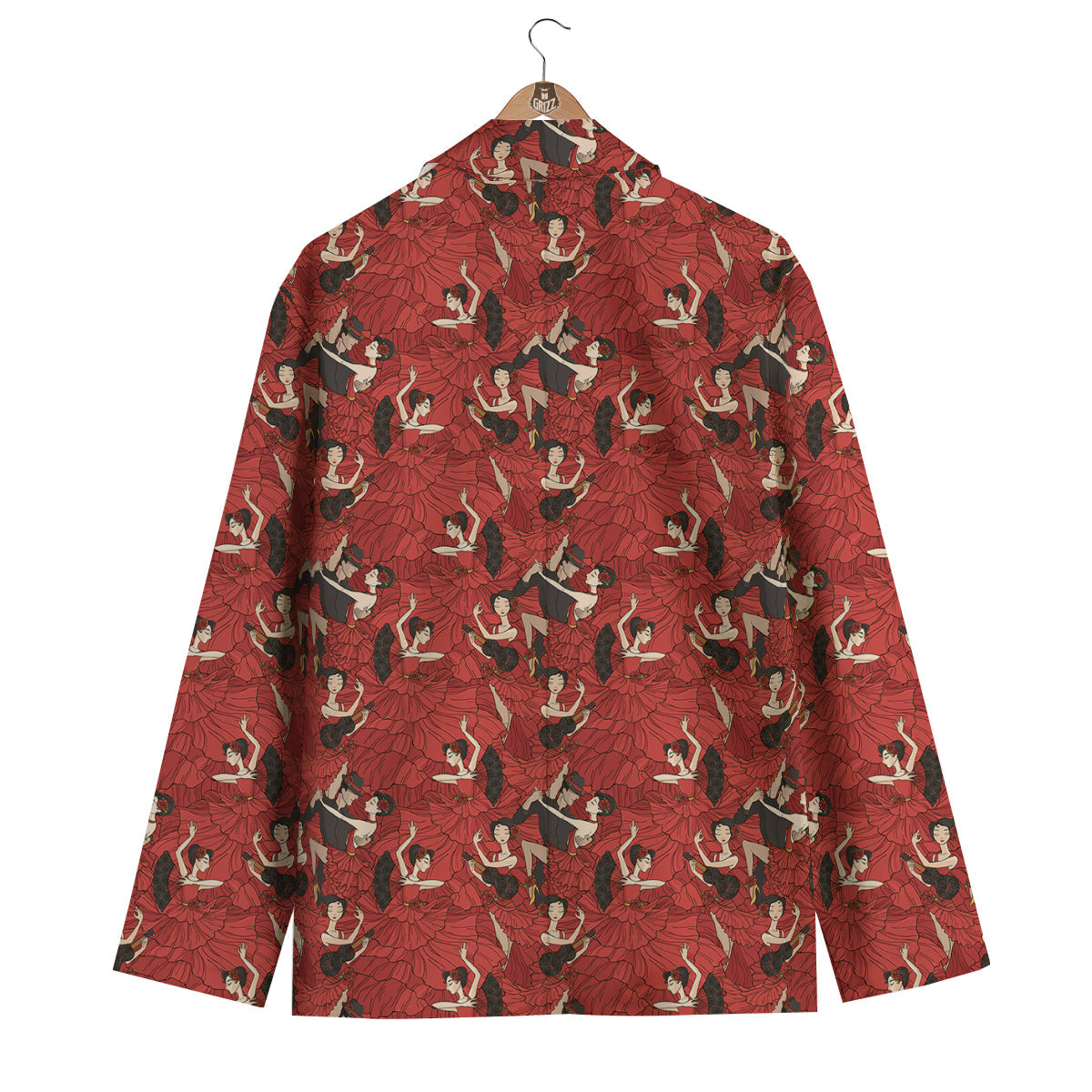 Red Dance Print Pattern Men's Blazer-grizzshop