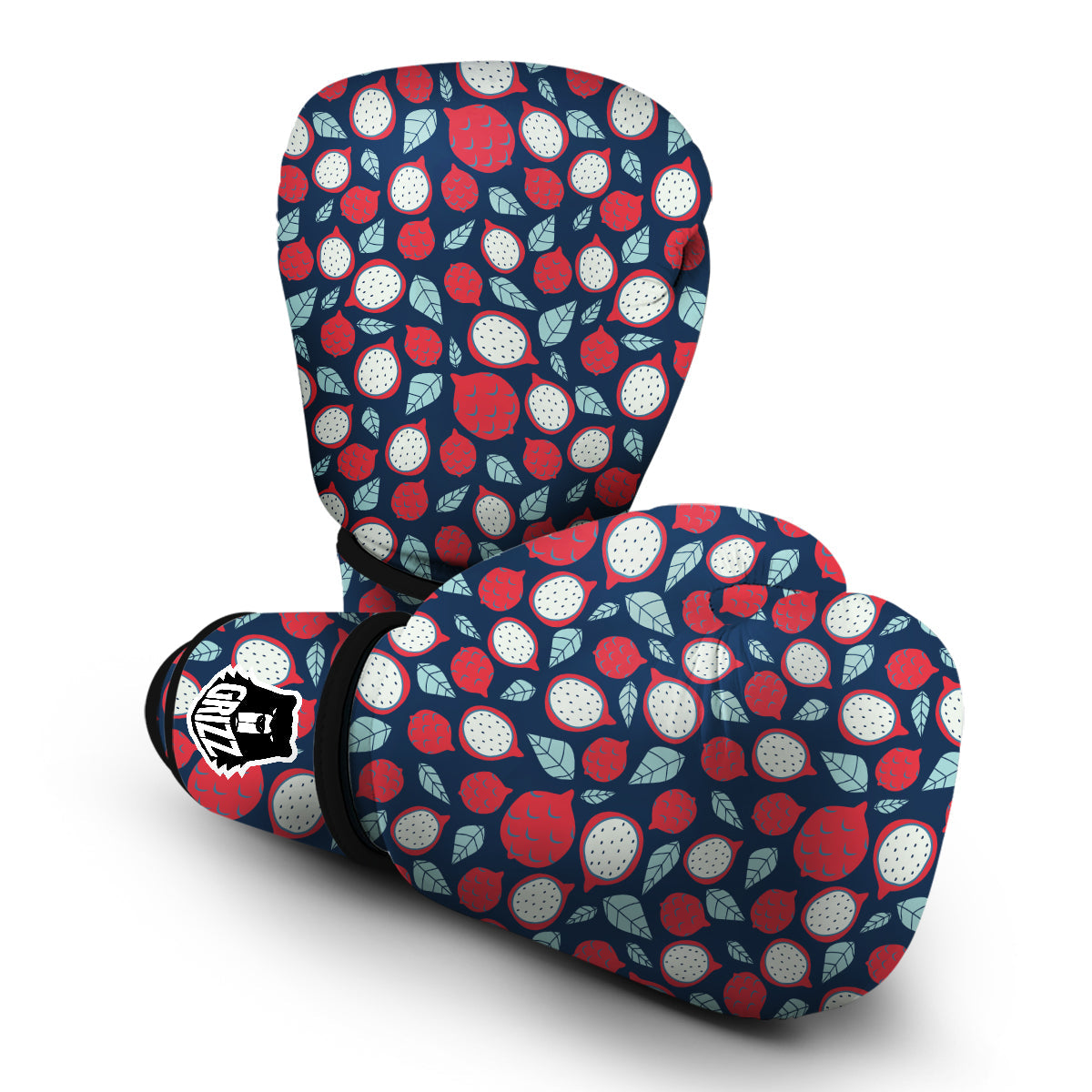 Red Dragon Fruit Print Pattern Boxing Gloves-grizzshop