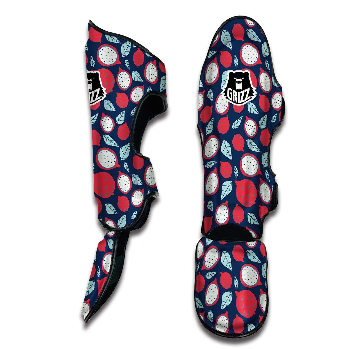 Red Dragon Fruit Print Pattern Muay Thai Shin Guards-grizzshop