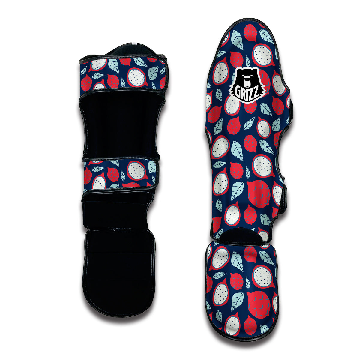 Red Dragon Fruit Print Pattern Muay Thai Shin Guards-grizzshop