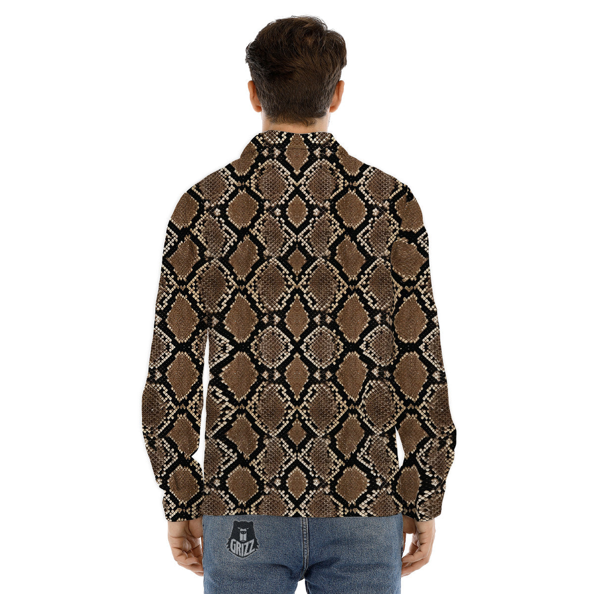 Red Egypt Symbol Print Pattern Men's Dress Shirts-grizzshop