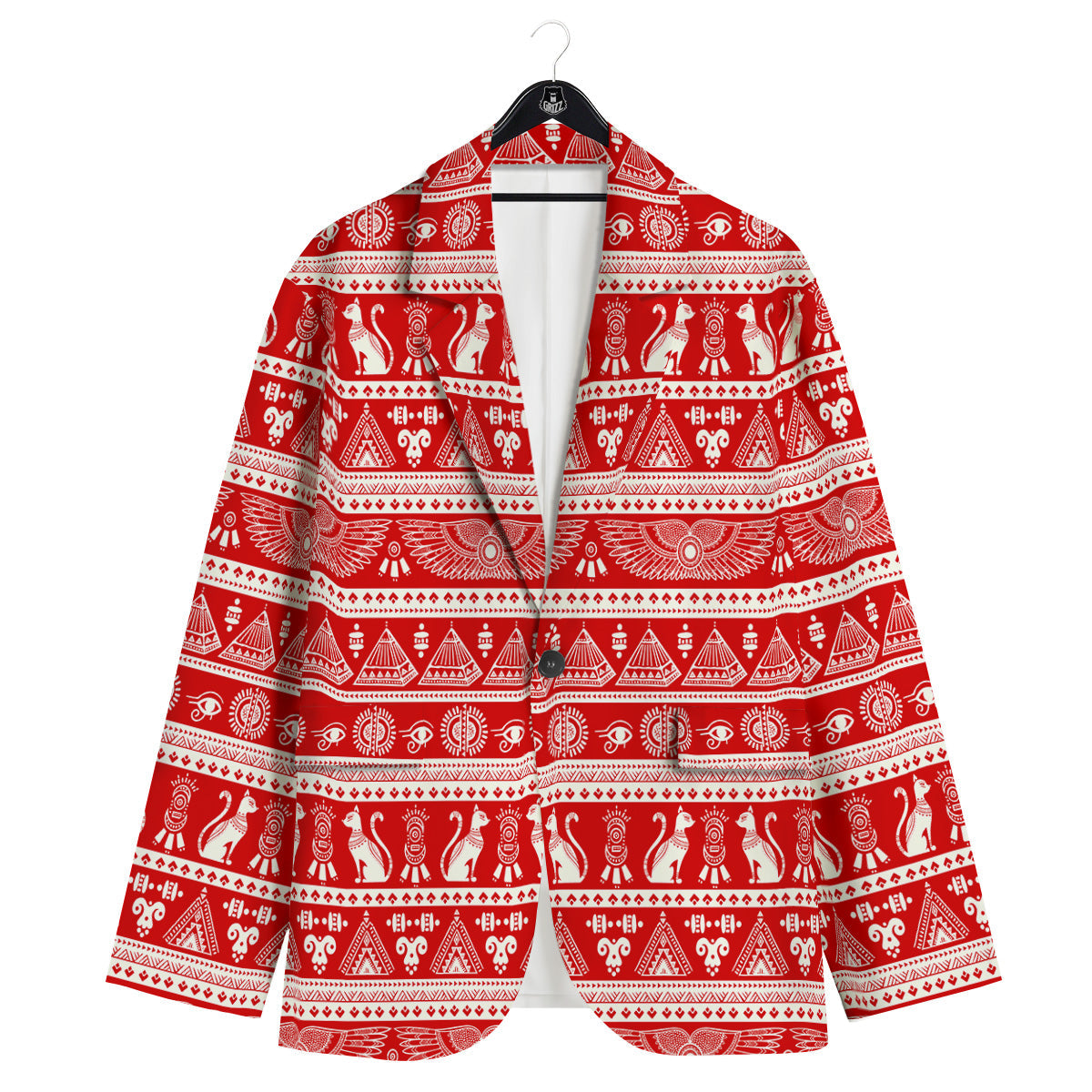 Red Egypt Symbol Print Pattern Men's Sport Coat-grizzshop