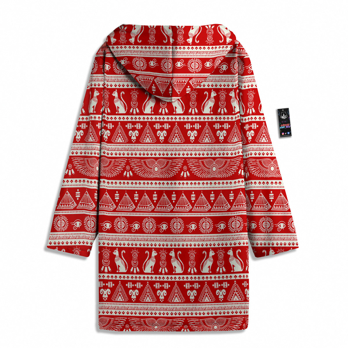 Red Egypt Symbol Print Pattern Men's Windbreaker Jacket-grizzshop