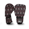 Red Elephant Aztec Pattern Print Boxing Gloves-grizzshop