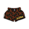 Red Floral Poppy Pattern Print Muay Thai Boxing Shorts-grizzshop