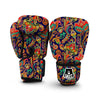 Red Flower Paisley Pattern Print Boxing Gloves-grizzshop