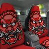 Red Foo Dog Print Car Seat Covers-grizzshop