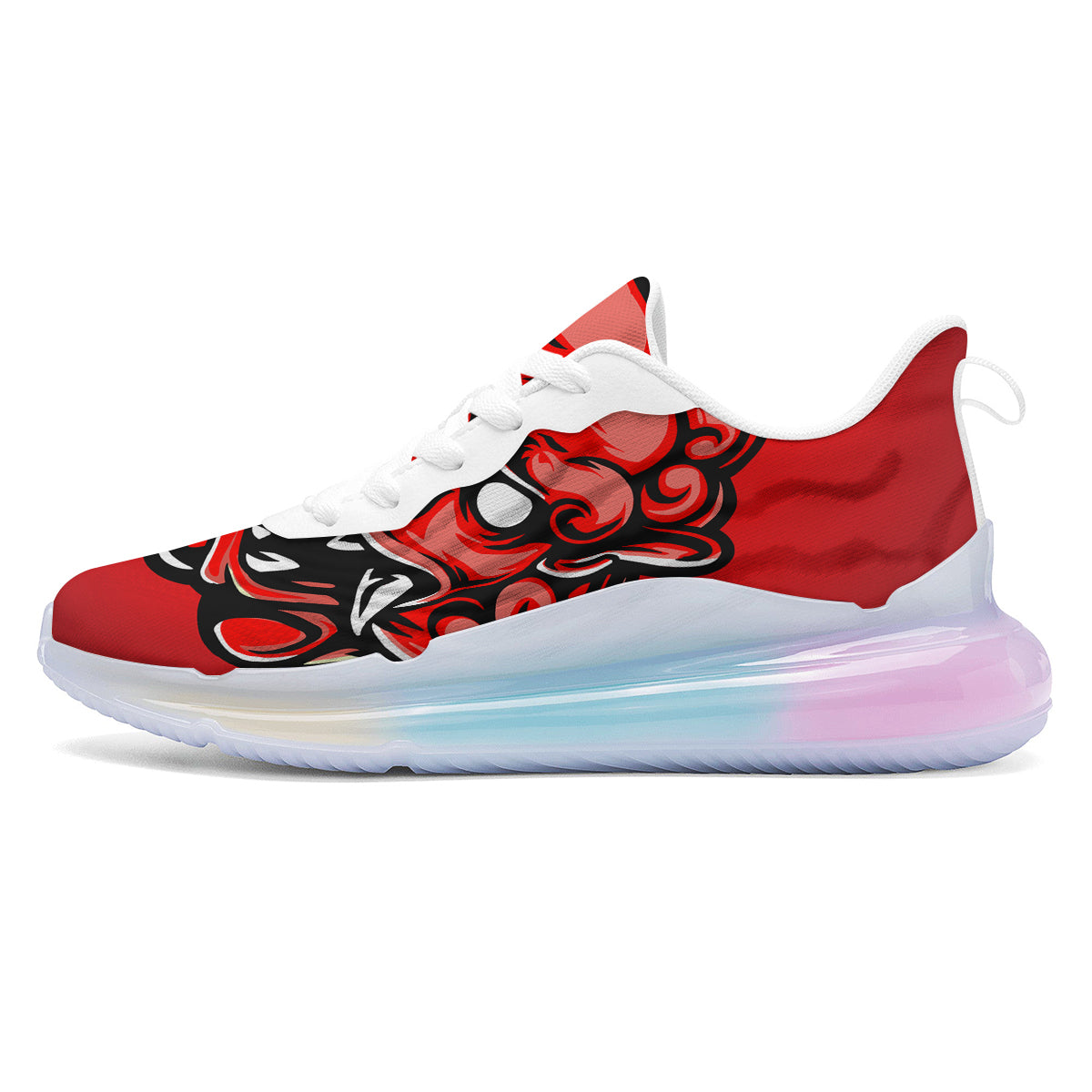 Red Foo Dog Print Running Sneakers-grizzshop