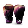 Red Galaxy Space Moon Earth Print Boxing Gloves-grizzshop