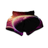 Red Galaxy Space Moon Earth Print Muay Thai Boxing Shorts-grizzshop