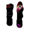 Red Galaxy Space Moon Earth Print Muay Thai Shin Guards-grizzshop