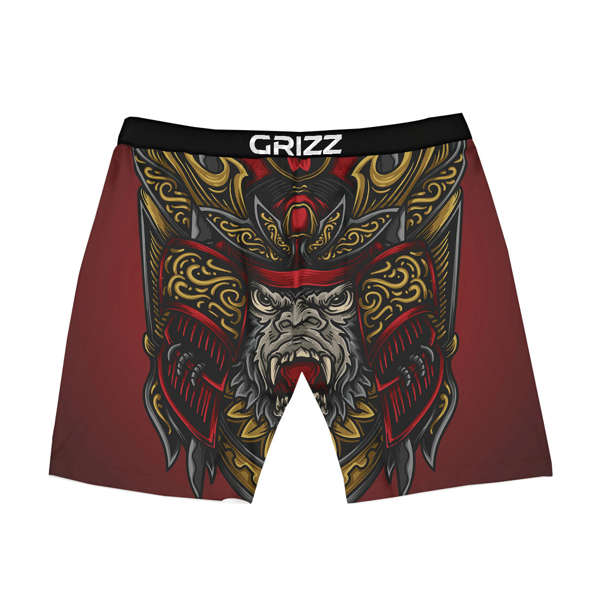 Red Gorilla Samurai Print Boxer Briefs-grizzshop
