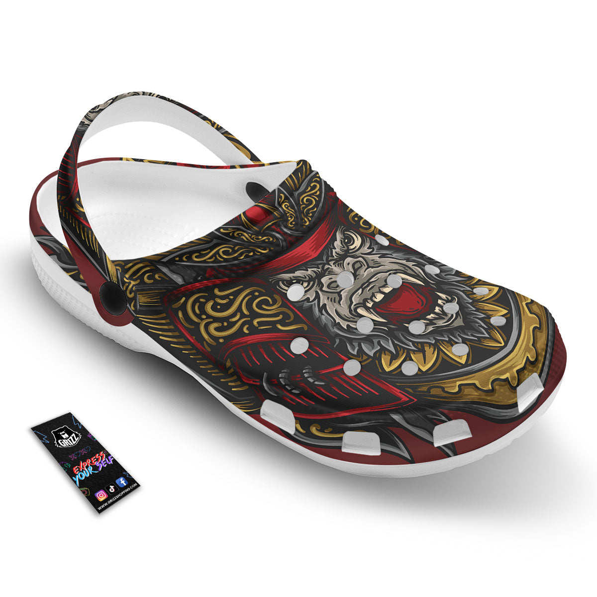 Red Gorilla Samurai Print Clog-grizzshop