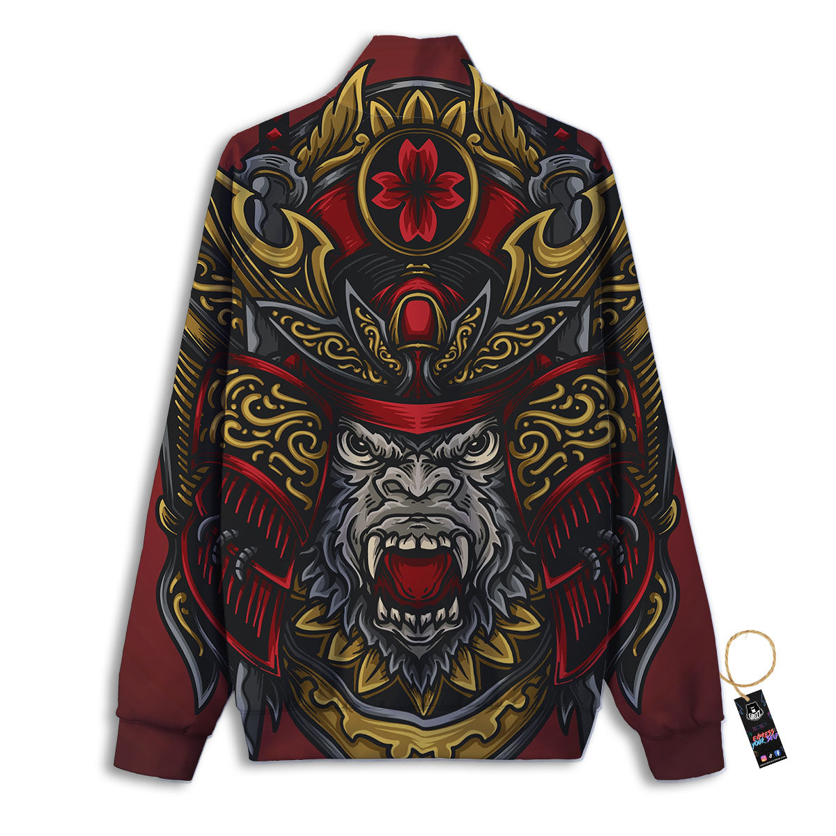 Red Gorilla Samurai Print Track Jacket-grizzshop