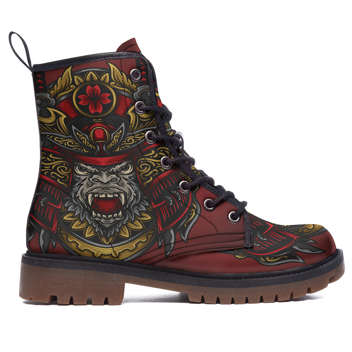 Red Gorilla Samurai Print Work Boots-grizzshop