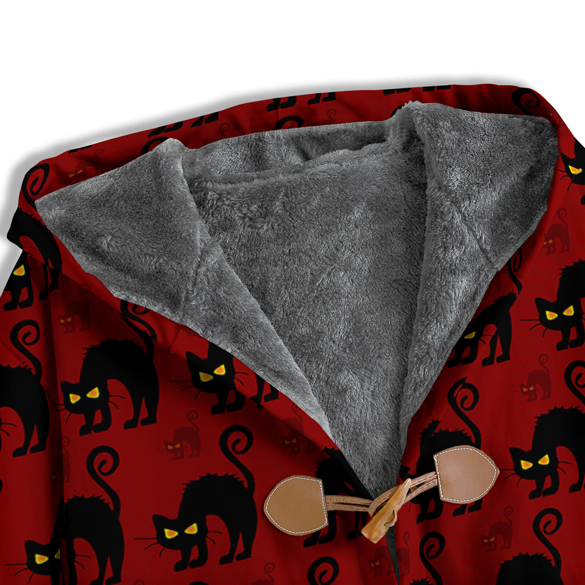 Red Halloween Cat Print Pattern Men's Windbreaker Jacket-grizzshop