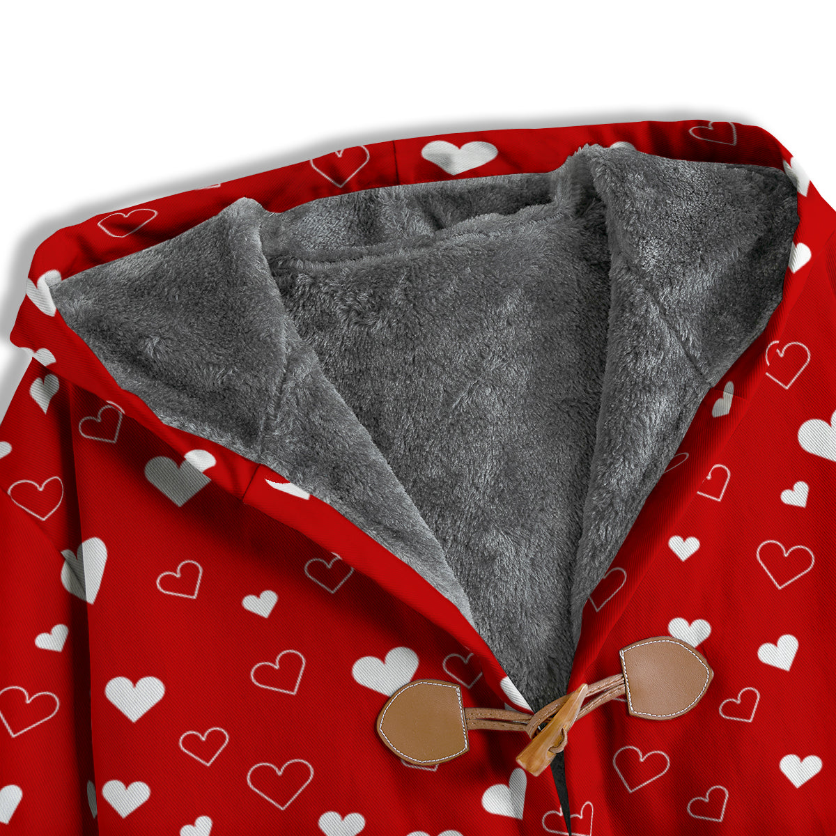Red Heart And White Print Pattern Men's Windbreaker Jacket-grizzshop