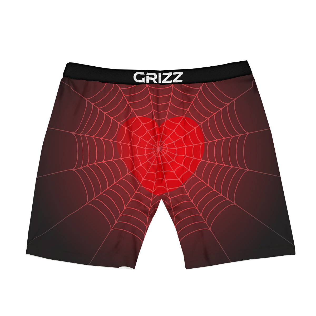Red Heart Spider Web Print Boxer Briefs-grizzshop
