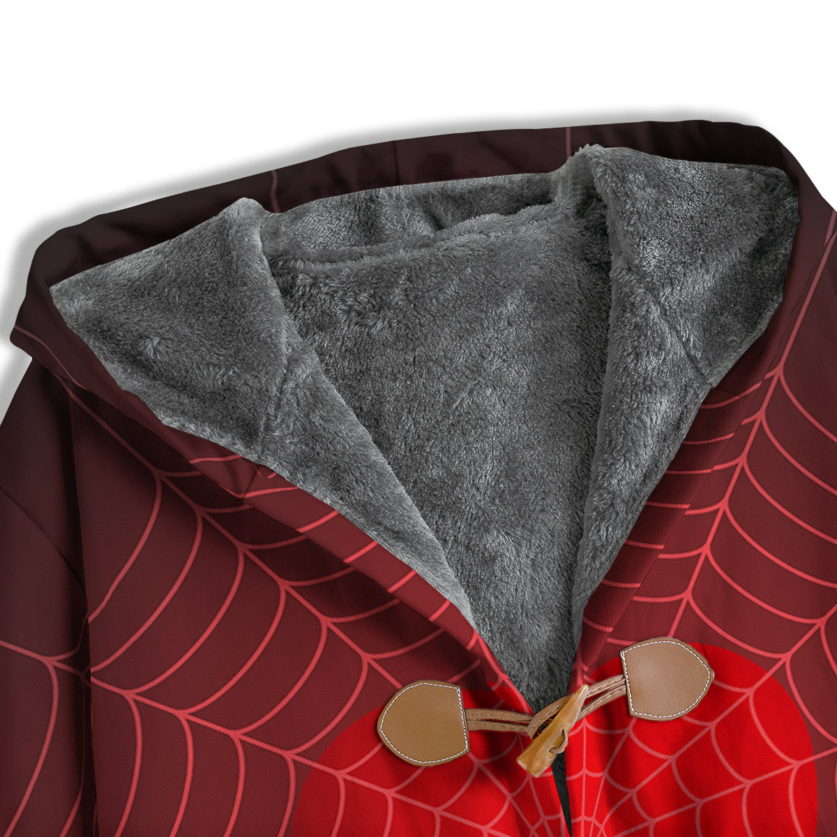 Red Heart Spider Web Print Men's Windbreaker Jacket-grizzshop