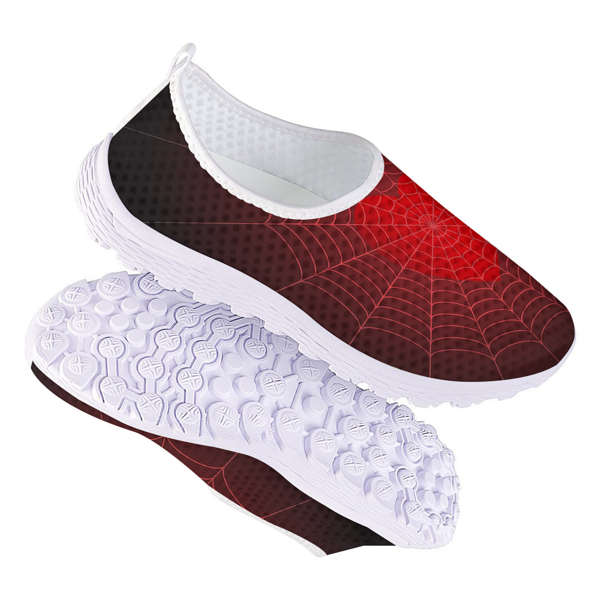 Red Heart Spider Web Print Nurse Shoes-grizzshop