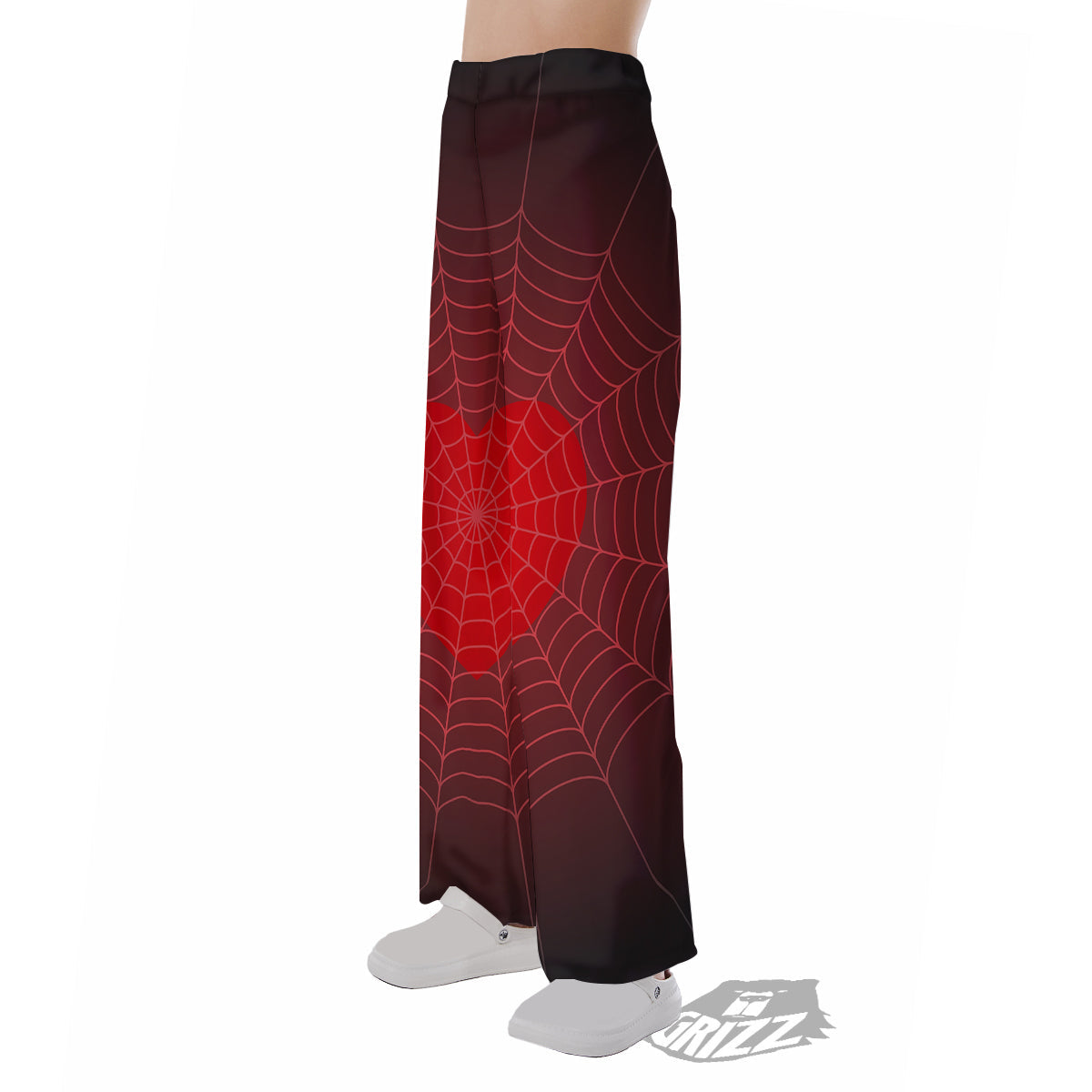 Red Heart Spider Web Print Pajama Pants-grizzshop