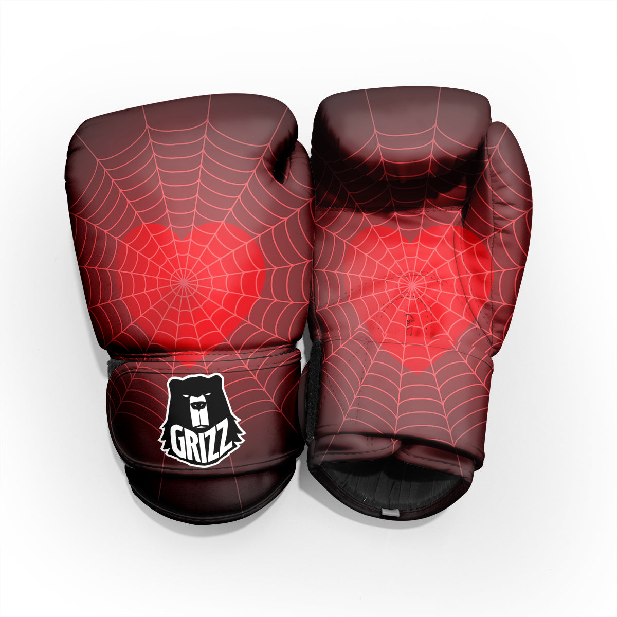 Red Heart Spider Web Print Pro Boxing Glove