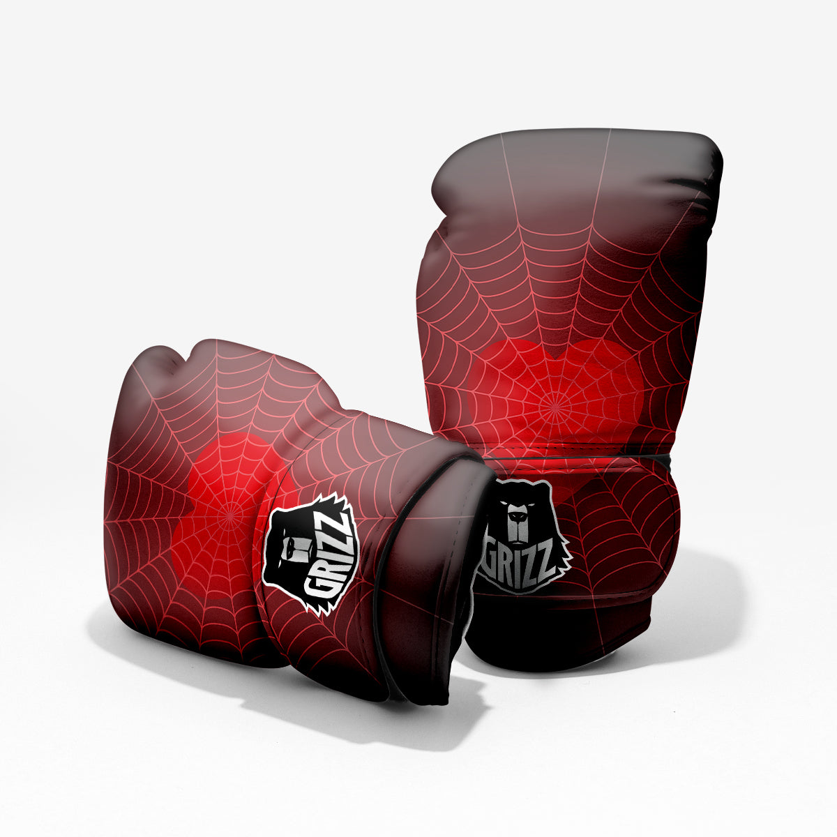 Red Heart Spider Web Print Pro Boxing Glove