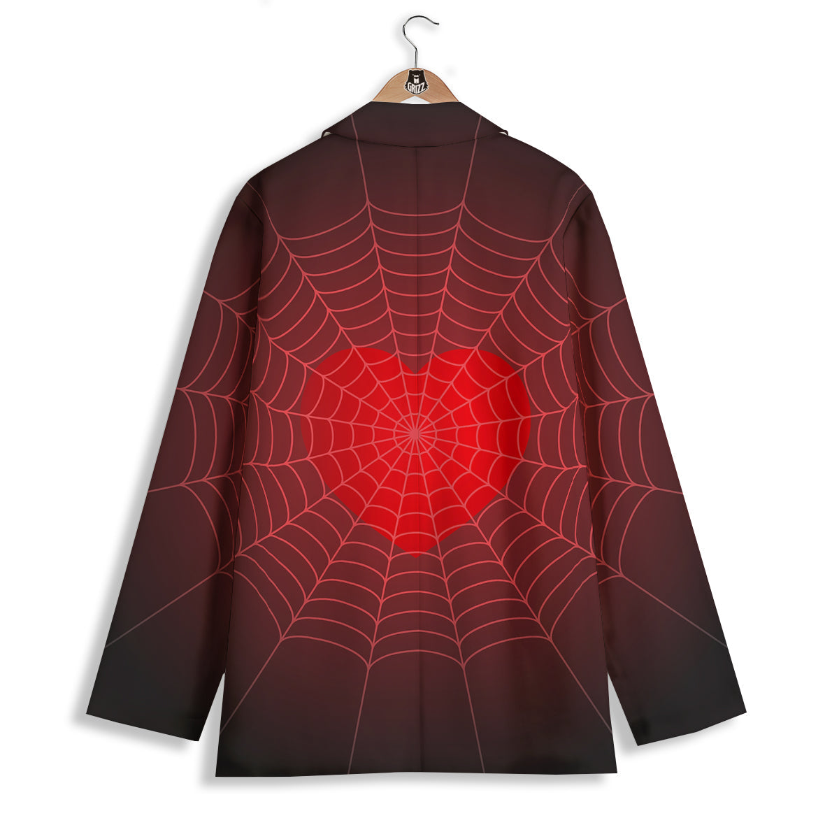Red Heart Spider Web Print Women's Blazer-grizzshop