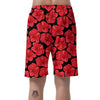 Red Hibiscus Flower Hawaiian Print Men's Shorts-grizzshop