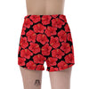 Red Hibiscus Flower Hawaiian Print Women's Shorts-grizzshop