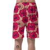 Red Hibiscus Flower Print Men's Shorts-grizzshop