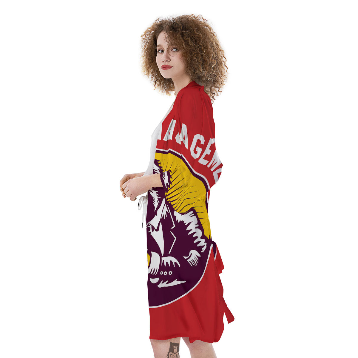 Red King Kong Gorilla Print Kimono-grizzshop