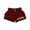 Red Lips Kiss Print Pattern Muay Thai Boxing Shorts-grizzshop