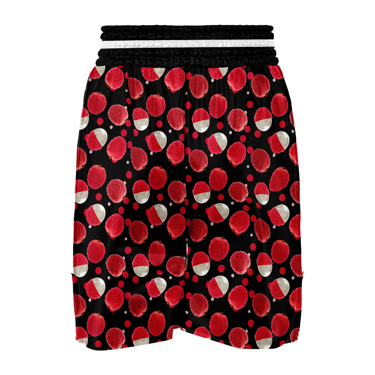 Red Lychee And Black Print Pattern Boxing Shorts-grizzshop