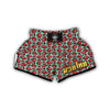 Red Lychee And Blue Print Pattern Muay Thai Boxing Shorts-grizzshop