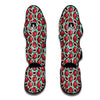 Red Lychee And Blue Print Pattern Muay Thai Shin Guards-grizzshop