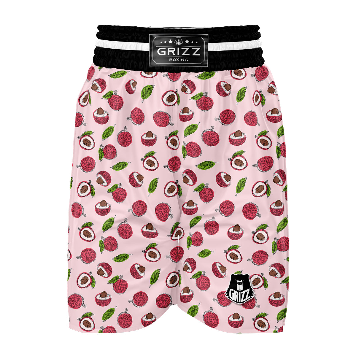 Red Lychee And Pink Print Pattern Boxing Shorts-grizzshop