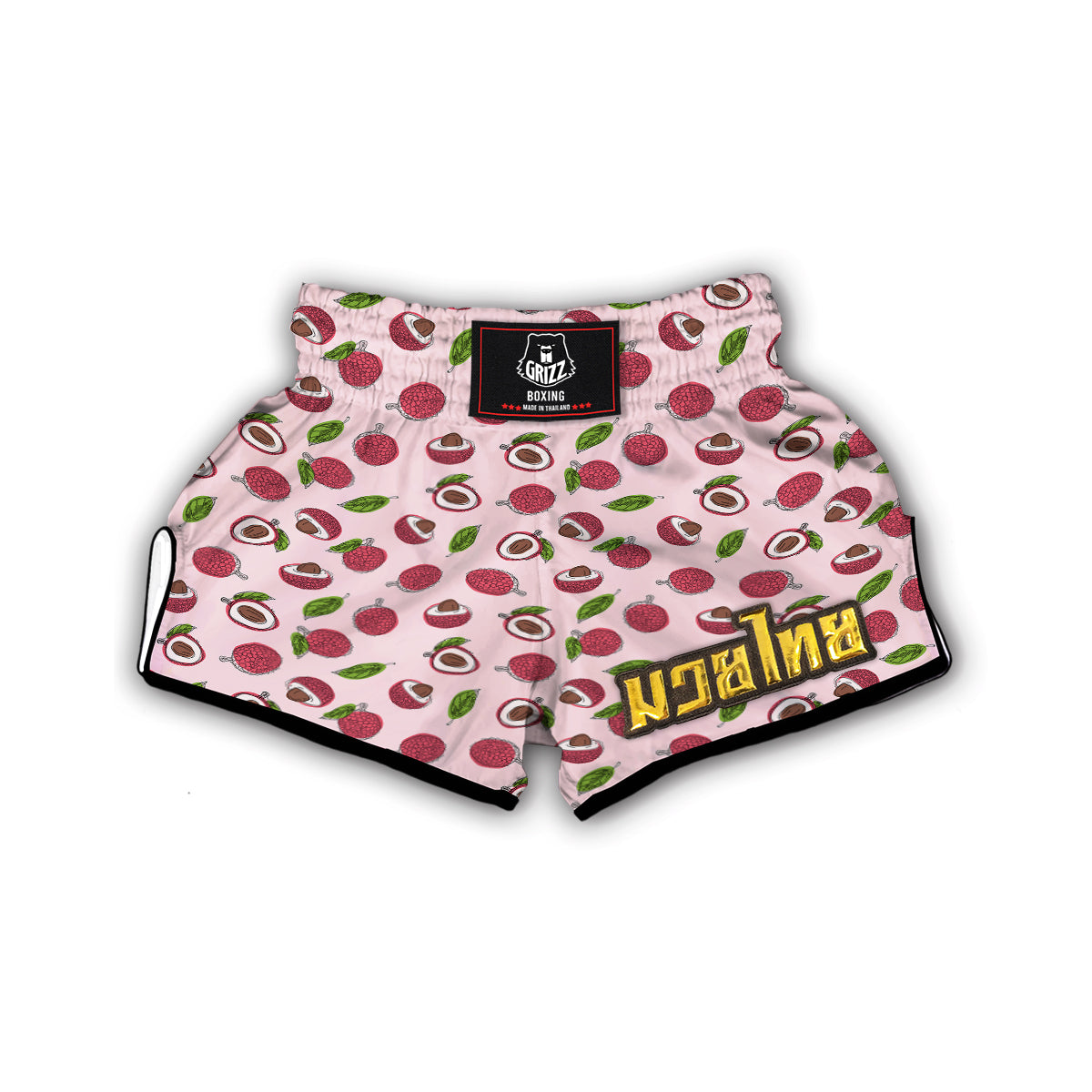 Red Lychee And Pink Print Pattern Muay Thai Boxing Shorts-grizzshop