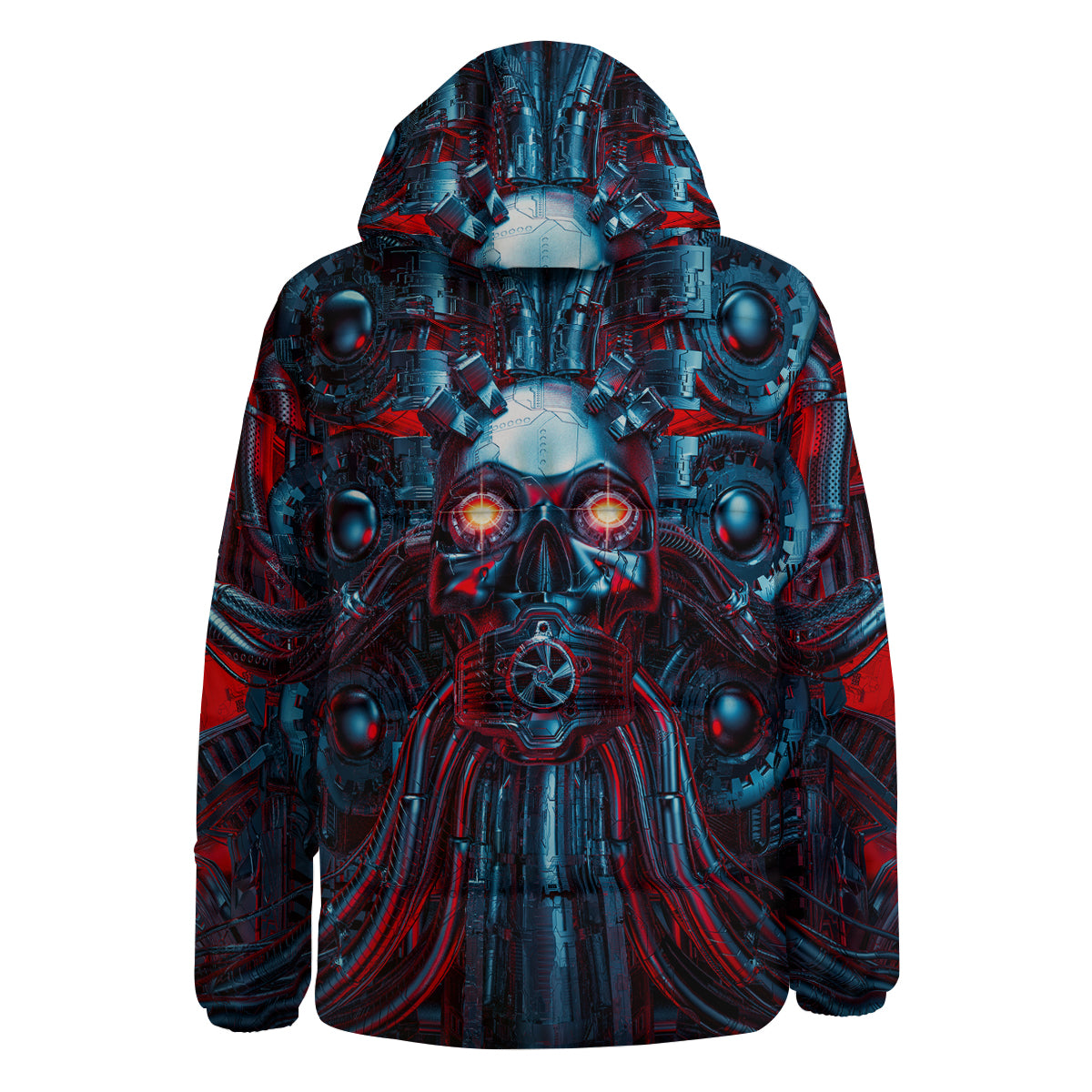Red Machine Robot Print Down Jacket-grizzshop