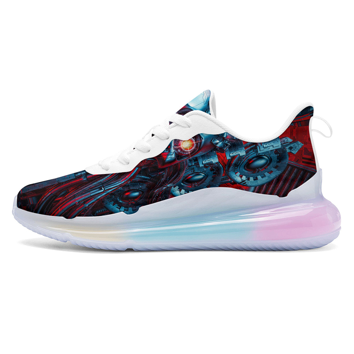 Red Machine Robot Print Running Sneakers-grizzshop