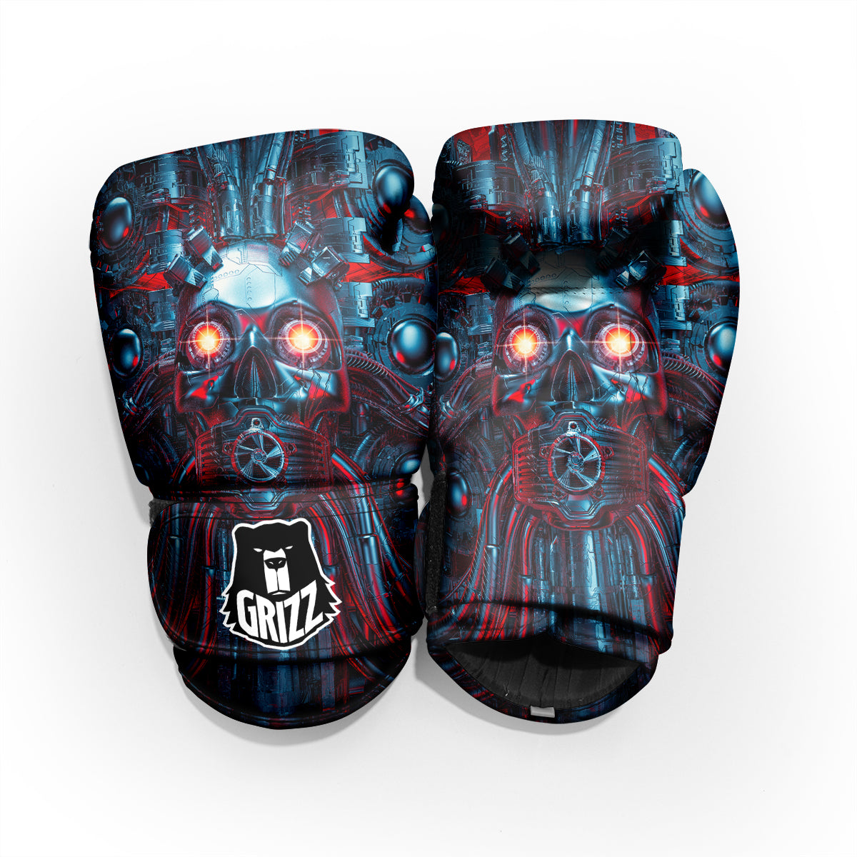 Red Machine Robot Print Sparring Gloves-grizzshop