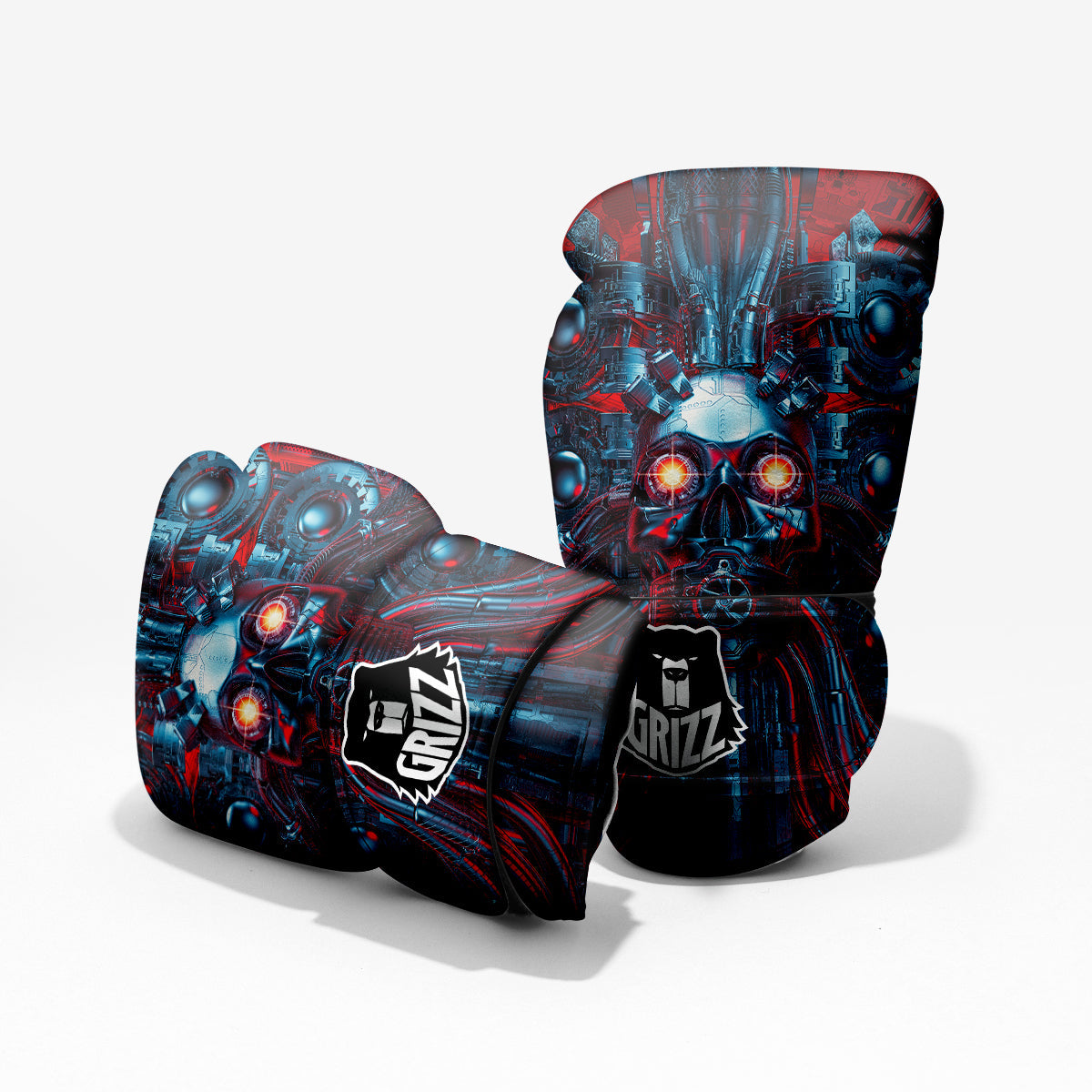 Red Machine Robot Print Sparring Gloves-grizzshop