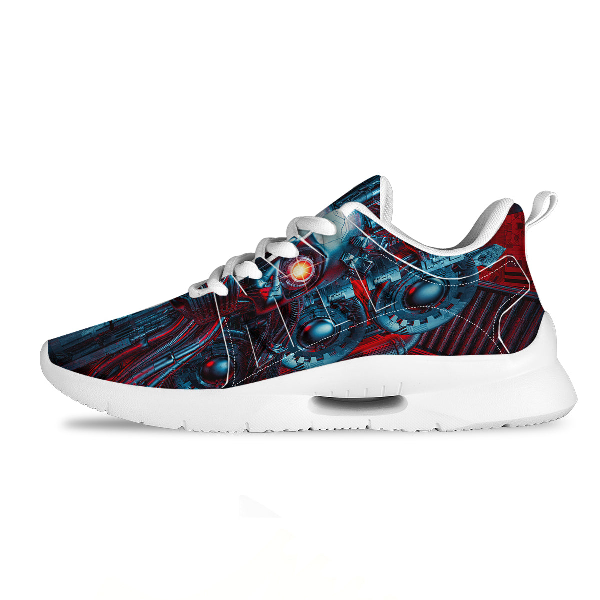 Red Machine Robot Print Tennis Shoes-grizzshop