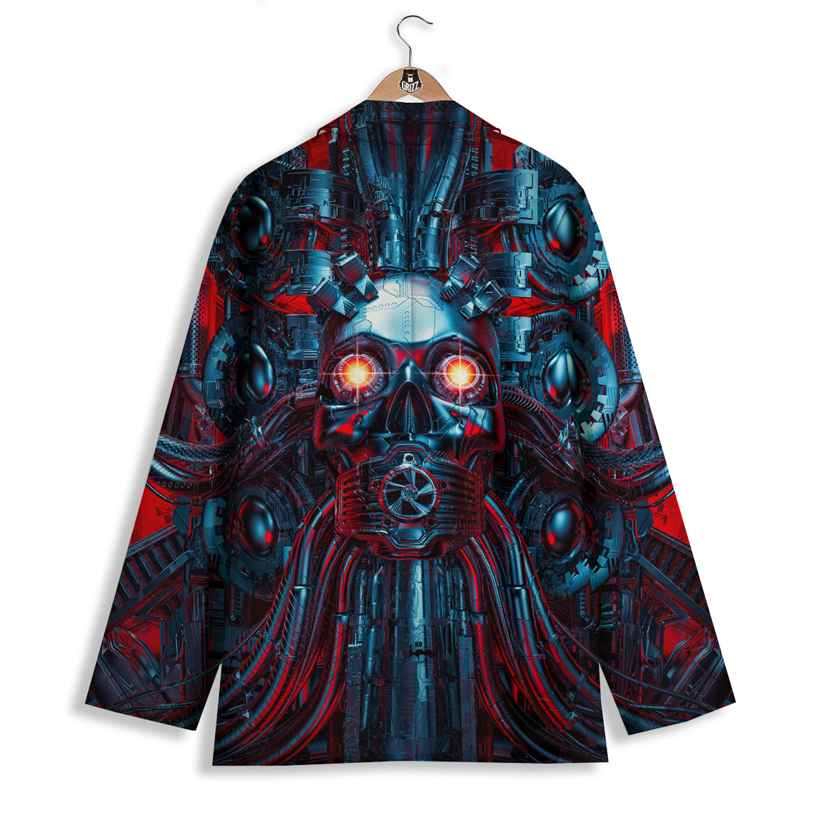 Red Machine Robot Print Women's Blazer-grizzshop